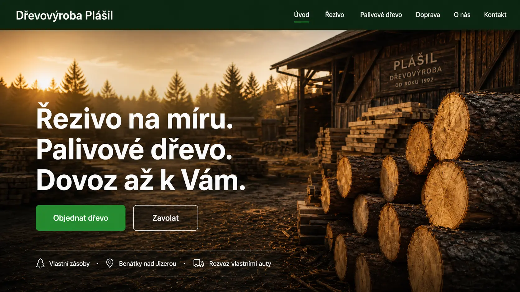 Dřevovýroba Plášil koncept